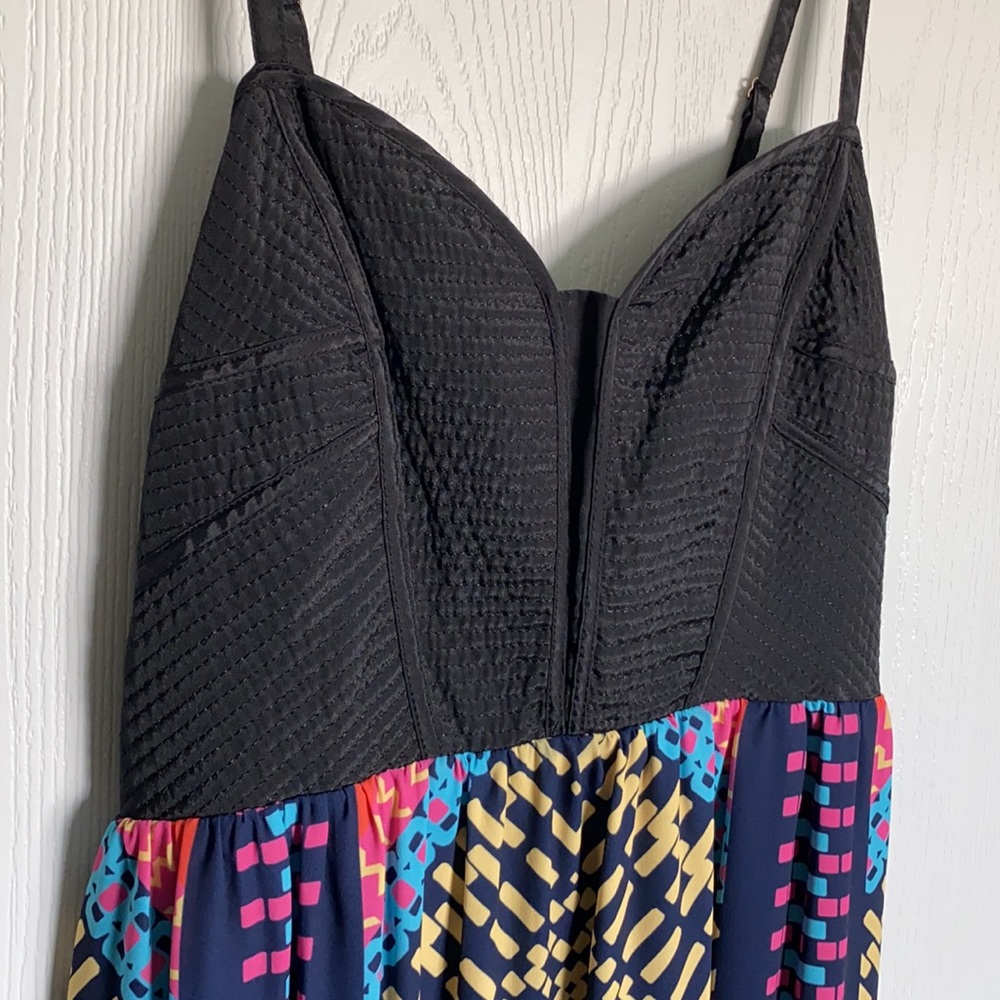 Gianni Bini Black and Multicolor Maxi Dress